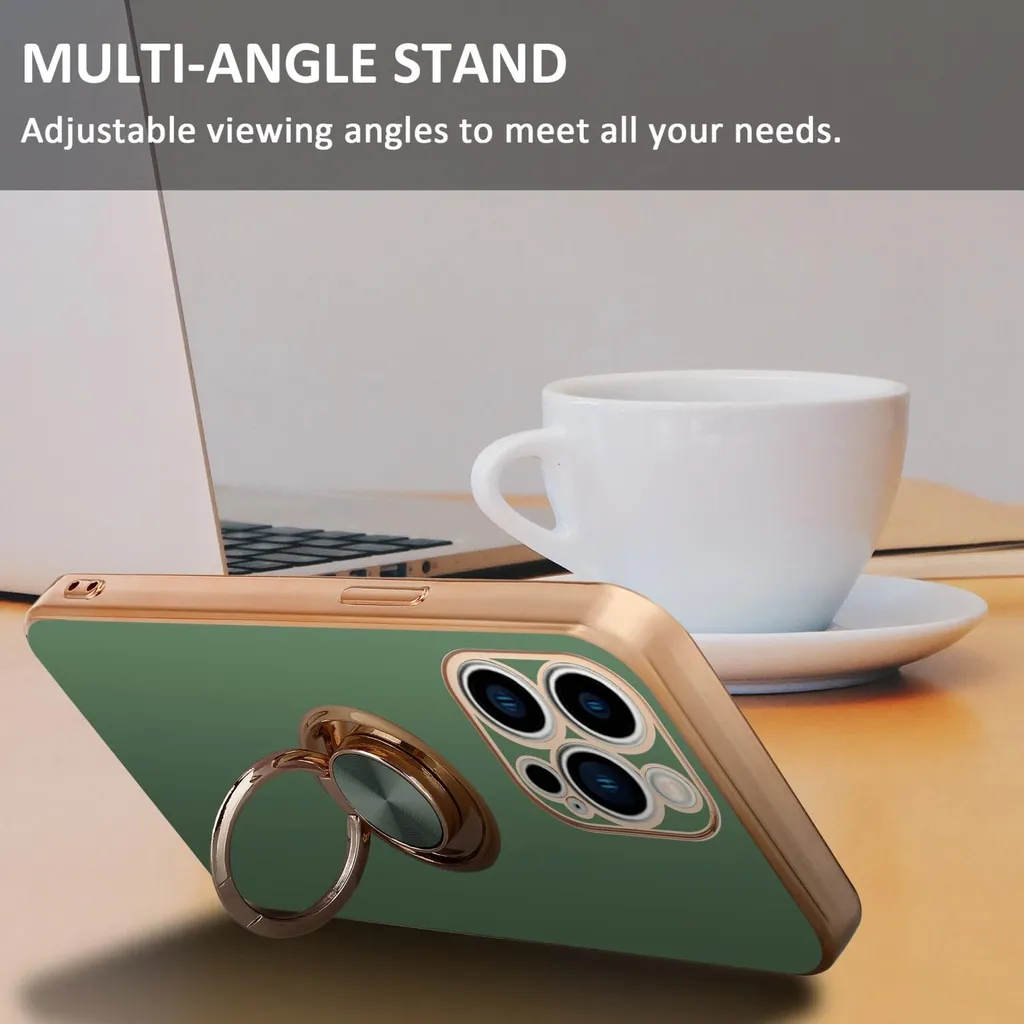 vomubao Cover per iPhone 14 Pro Max Magnetica Custodia Compatibile con MagSafe, Anti-Scratch Trasparente Custodia Telefono Magnetico per iPhone 14 Pro Max con Protezione Fotocamera-Verde