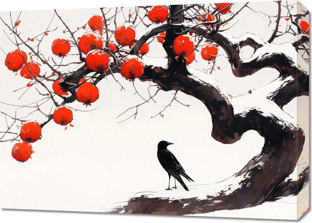 Bild 70x50cm Rabe am Baum