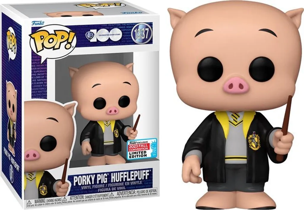 Funko POP 1337 Porky Pig en uniforme Hufflepuff Looney Tunes Édition Limitée
