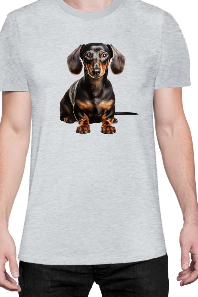 Herren T-Shirt Dogs Breeds Doberman Pinscher Dog Breed 005, Man 2XL / Grau
