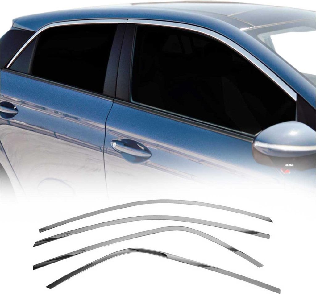 Fensterleisten Zierleisten für Hyundai i20 2014-2020 Oben Schrägheck Chrom 4tlg