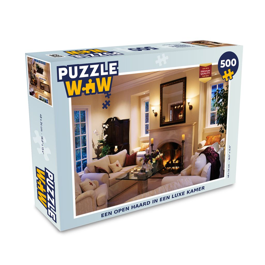 MuchoWow Puzzle 500 Teile Ein Kamin in einem n Zimmer - 500 Teile - Kinder - Selberbauen - Puzzlespiele