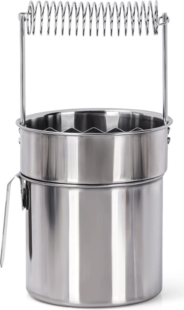 Kurtzy Pinselreiniger aus Rostfreiem Stahl - Auslaufsicherer Tragbarer Doppelwandiger Pinselreiniger Acrylfarbe mit Reinigungstank, Entfernbarem