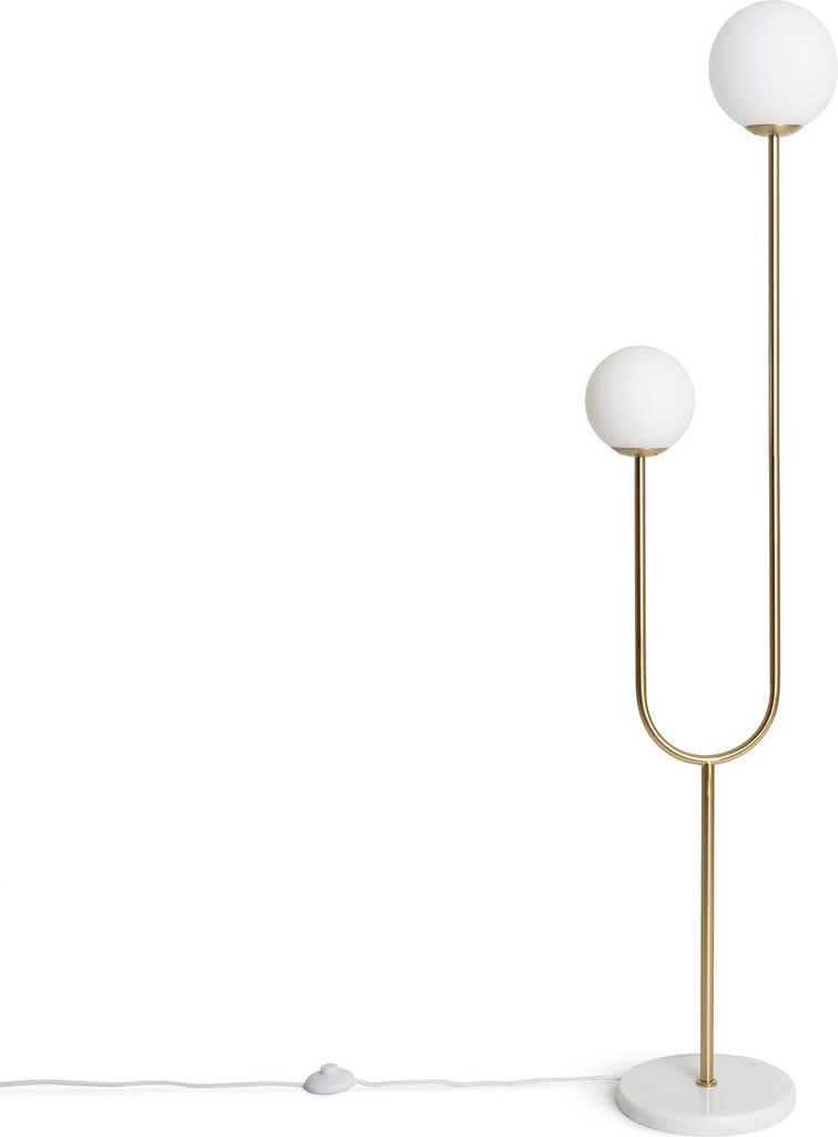Stehlampe aus Metall und Glas Moonlight Brass 2 Strahler Produktbild 