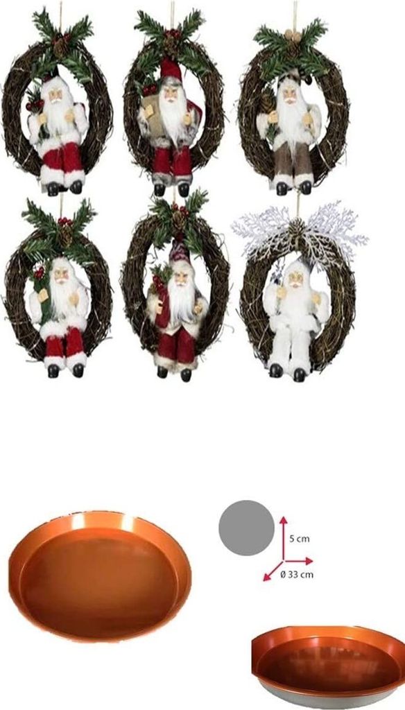 Weihnachtsdekoration Türkranz 18 cm mit LED Licht plus weihnachtsteller metallic