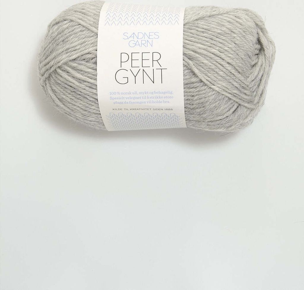 Sandnes Peer Gynt 50g - 100% Schurwolle Hellgrau meliert Produktbild 