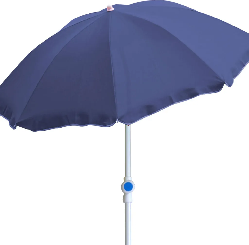 Ombrellone rotondo Ø2m blu in poliestere pieghevole protezione UV