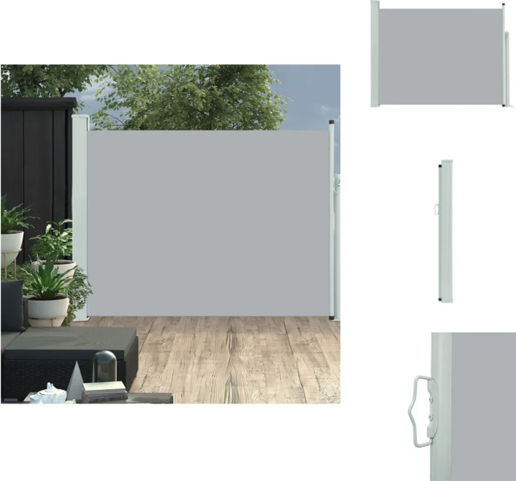 vidaXL Tenda laterale estensibile 140×500 cm grigio - Ombrelloni e tende da sole
