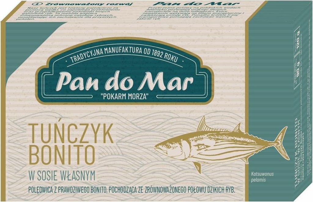 TUŃCZYK BONITO W SOSIE WŁASNYM 120 g (90 g) - PAN DO MAR