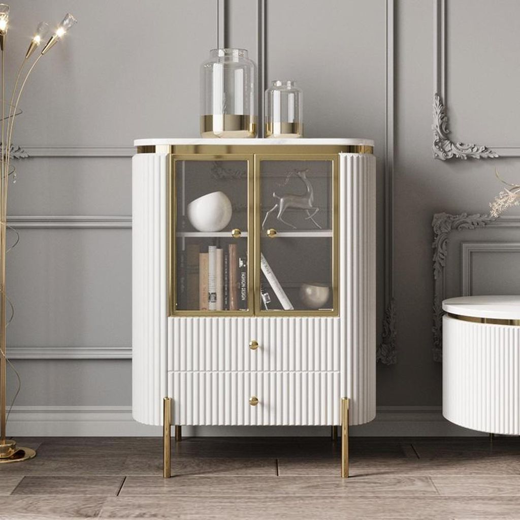 Moderne Anrichte Kommode Vitrine Kommoden Schrank Schränke Edelstahl Hochglanz