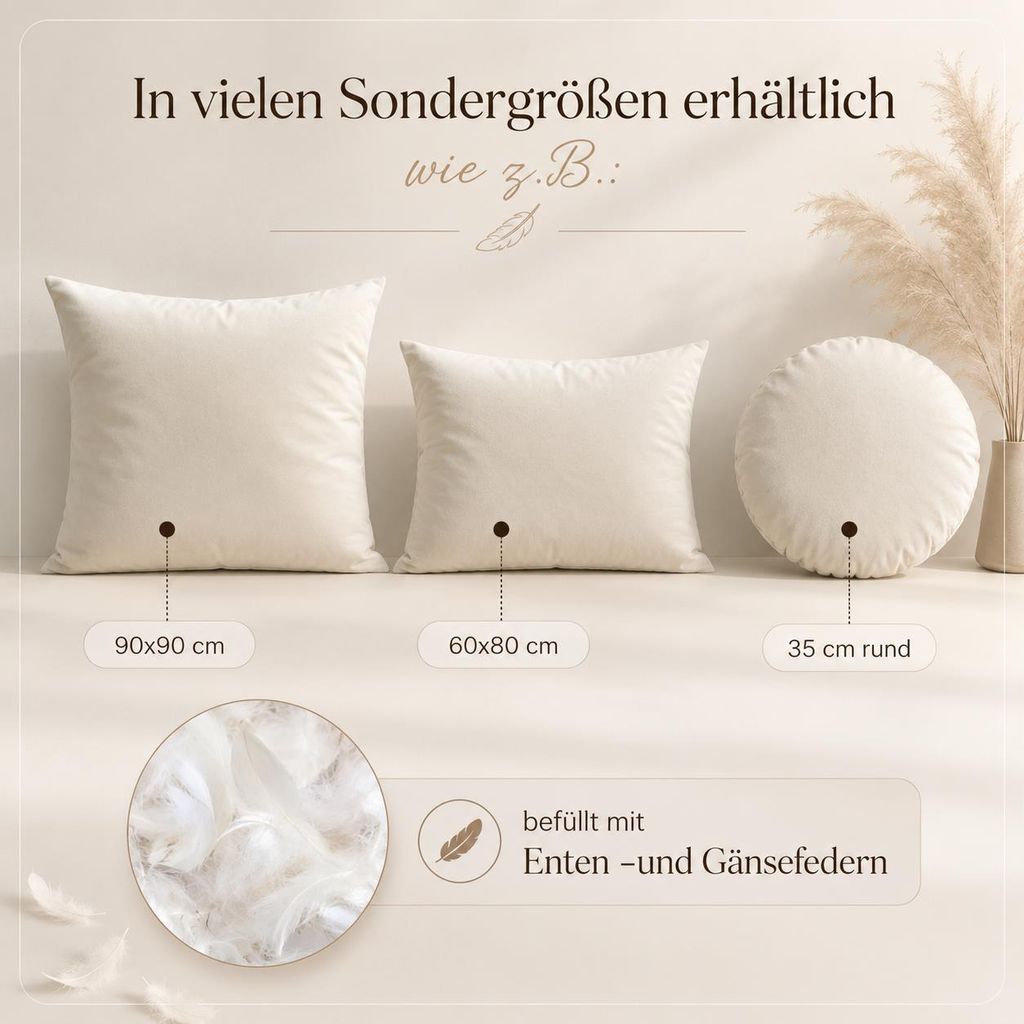 Füllkissen Federkissen 35x35 cm Kissenfüllung Kopfkissen