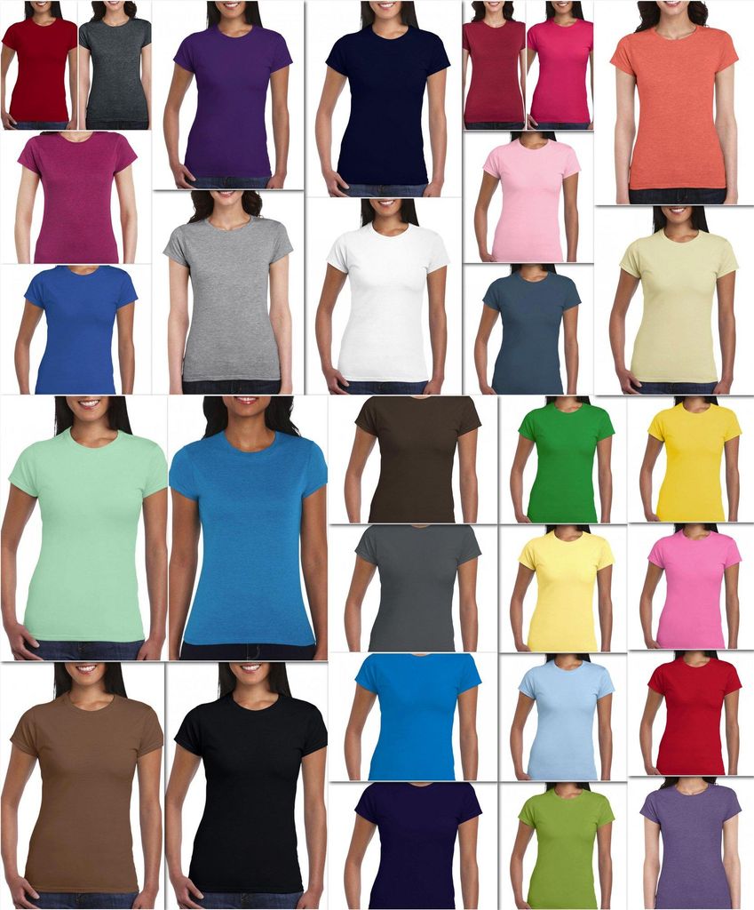 Gildan 64000L | Softstyle Damen T-Shirt - Farbe: Black - Größe: XL