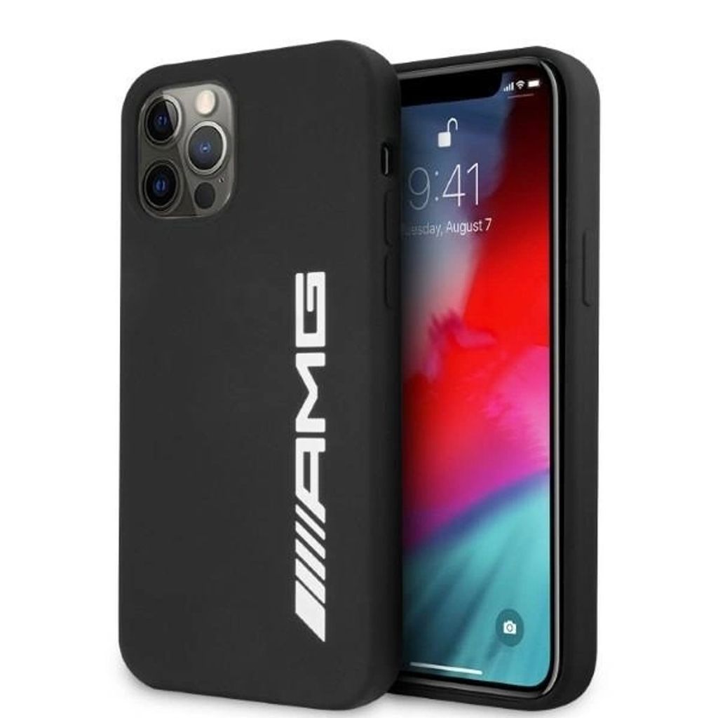 Amg Silikonhülle mit Groes-Logo für iPhone 12 Pro Max – Schwarz