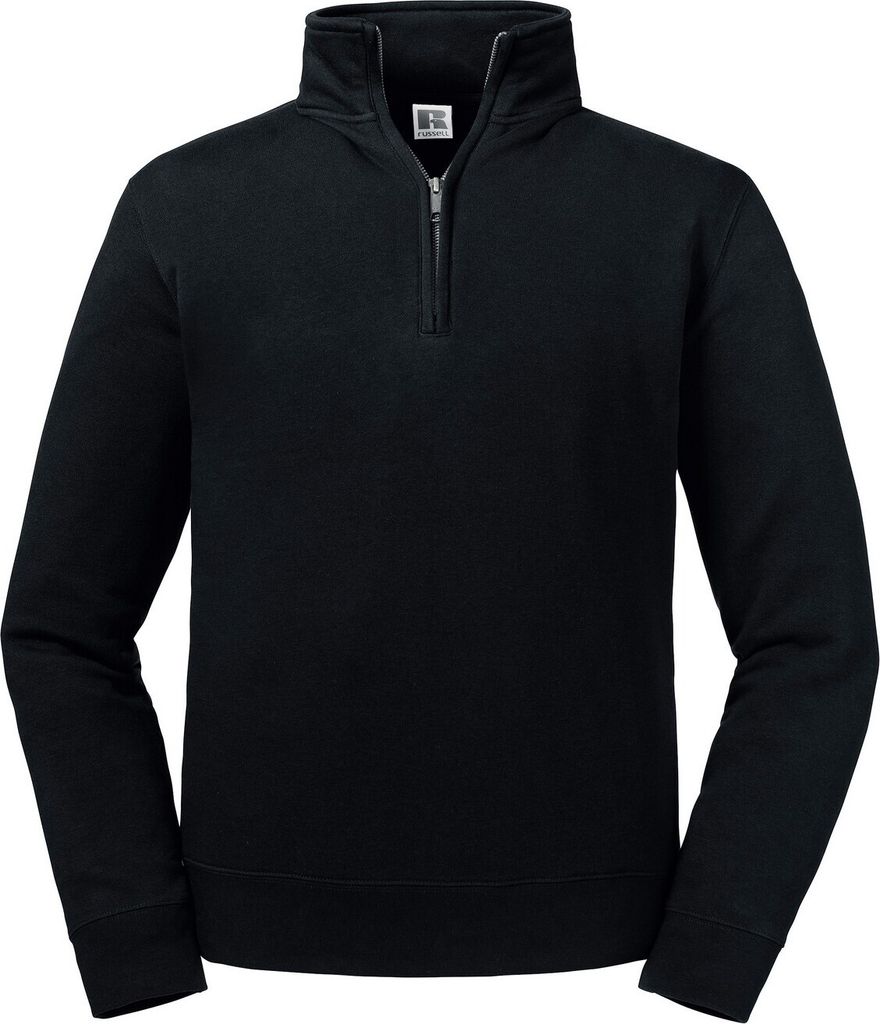 Russell - "Authentic" Sweatshirt mit kurzem Reißverschluss für Herren RW7535 (XL) (Schwarz)