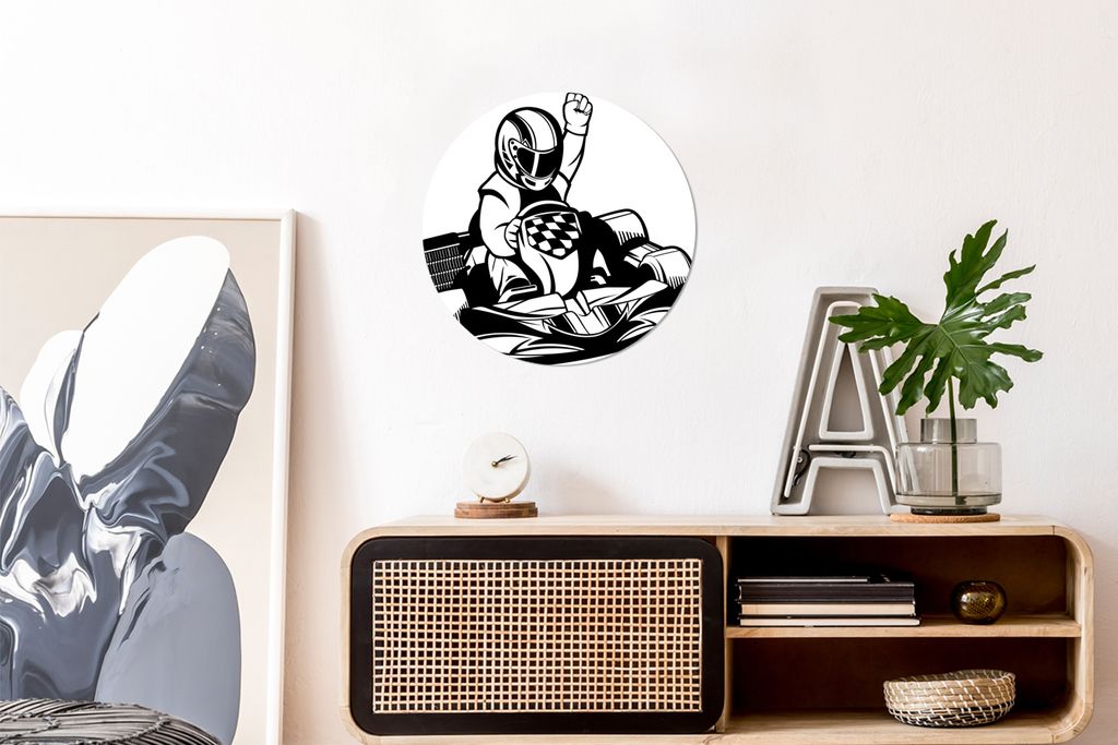 MuchoWow - Wand Bild - Wohnzimmer - Runde Bilder - Alubilder - Kunst für zu Hause - Aluminium - Wanddekoration