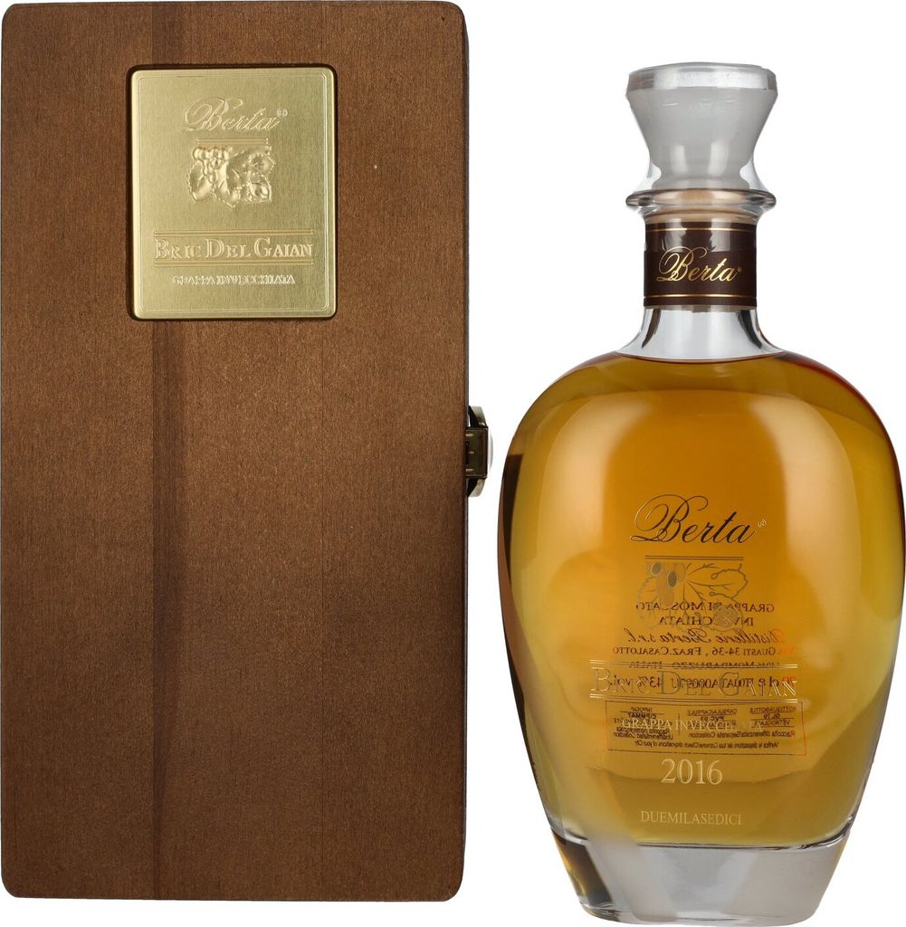 Berta Bric del Gaian Grappa di Moscato Invecchiata 2016 43% Vol. 0,7l in Holzkiste
