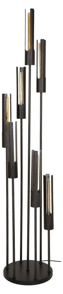 Grand Lampadaire Tube Noir Minimaliste 186 cm - Finition Mate Premium