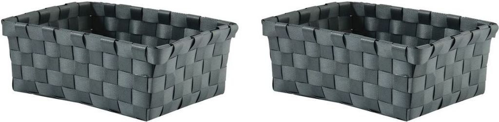 MSV Aufbewahrungskörbchen 19x14x8 cm Grau 2er Set