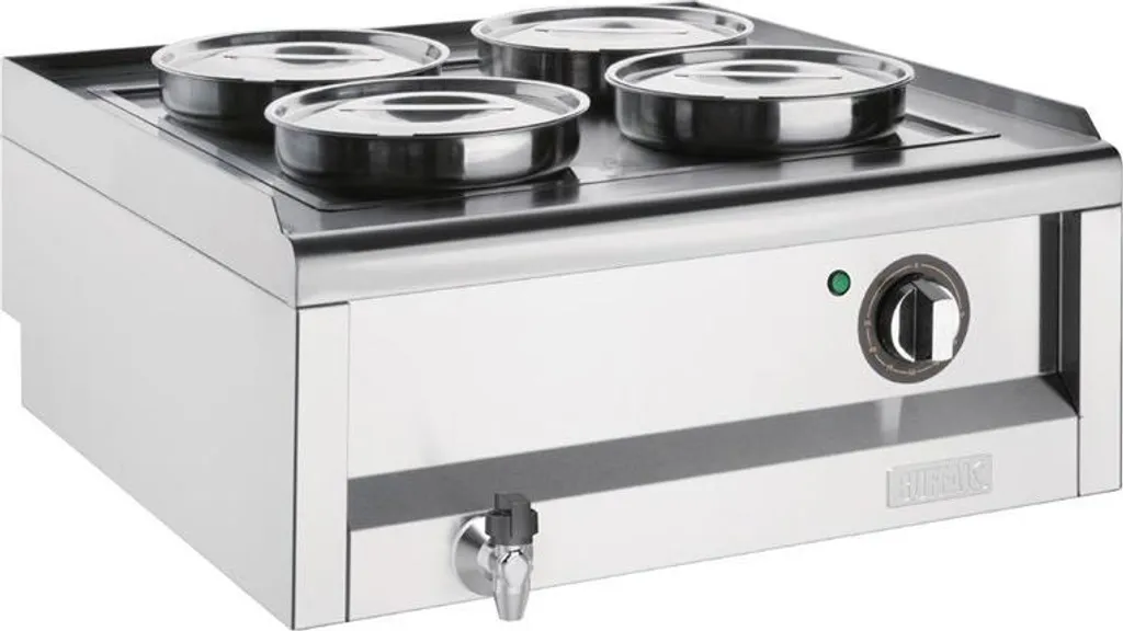 Bain-marie Buffalo série 600 avec 4 pots inox GN 1/4 inclus professionnel