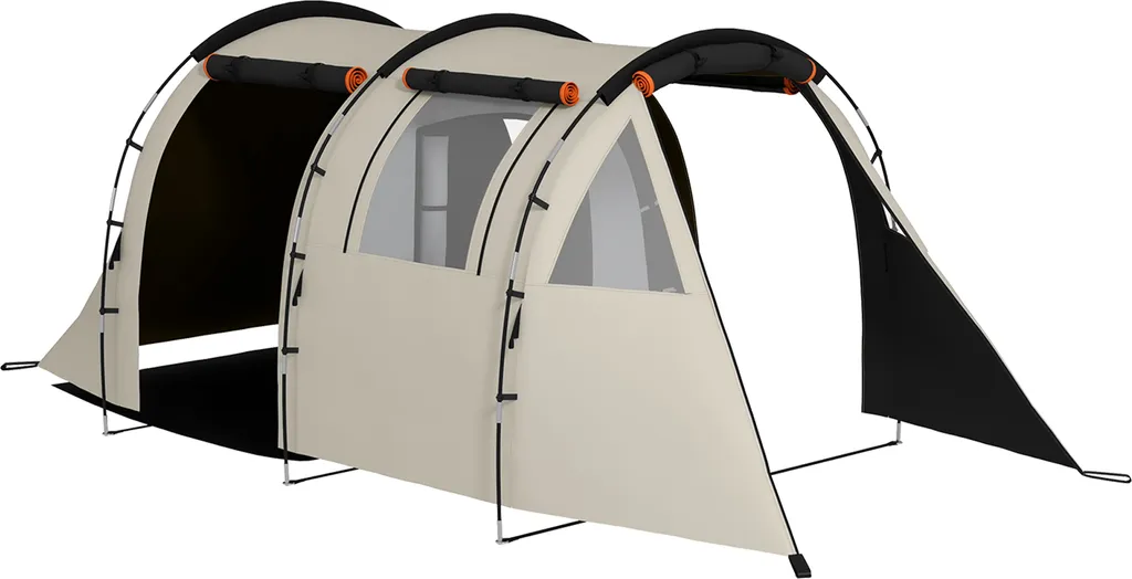 Tente de camping 3000mm hydrofuge Outsunny pour 5 personnes avec chambres