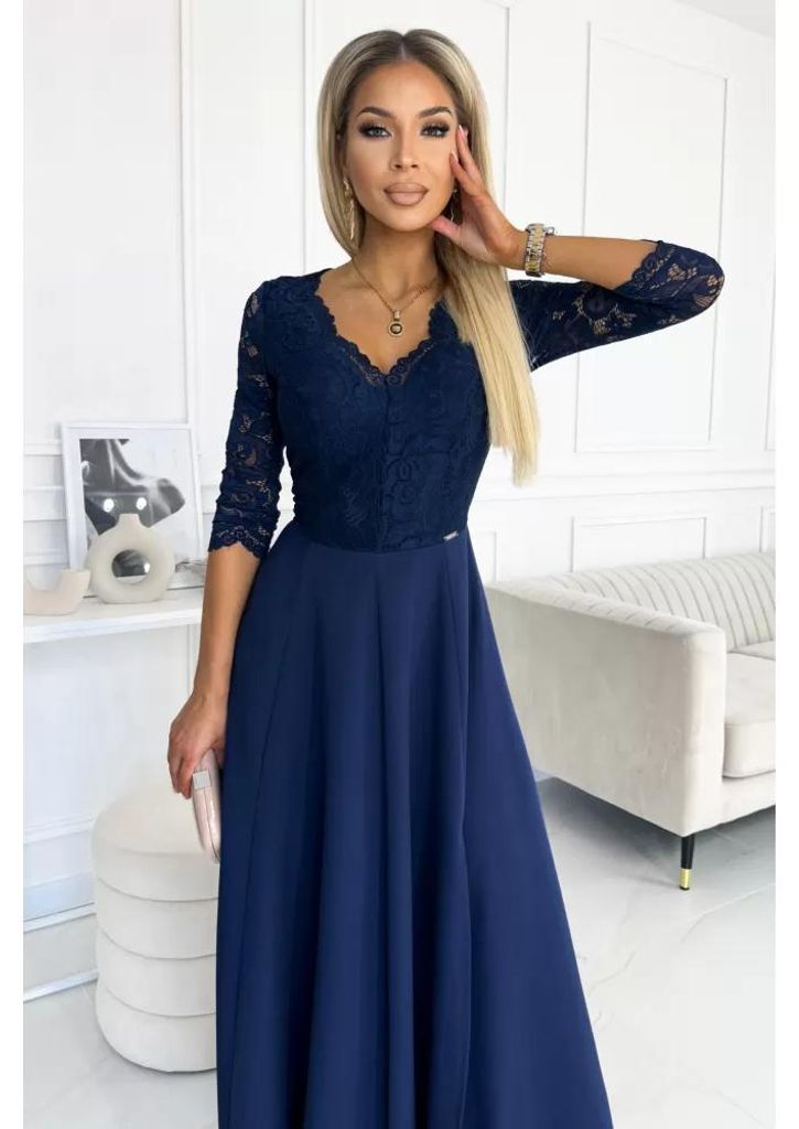 Numoco Damesjurk Amber, marineblauw, maat XXL Productafbeelding 