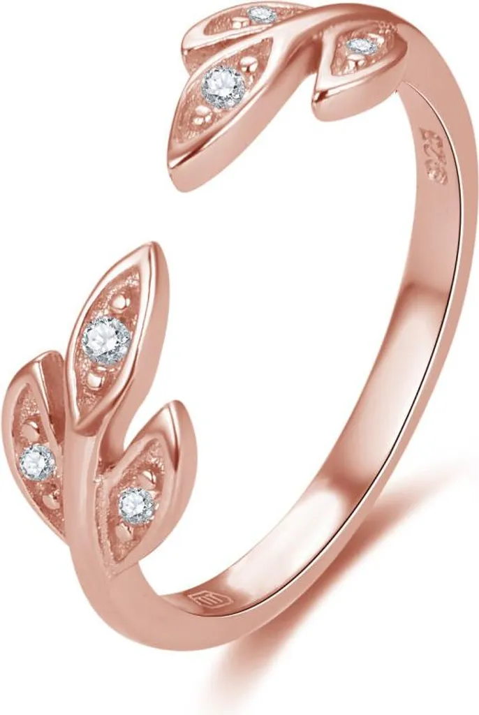 Bague en bronze et zirconium AGG474-RG : éclat chic et durable