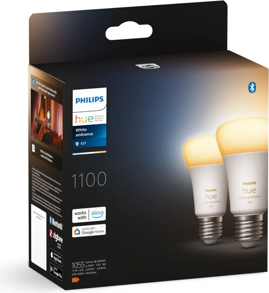 Solution Éclairage Connecté E27 Philips Hue - Pack 2 Ampoules 1100 Lm - 13