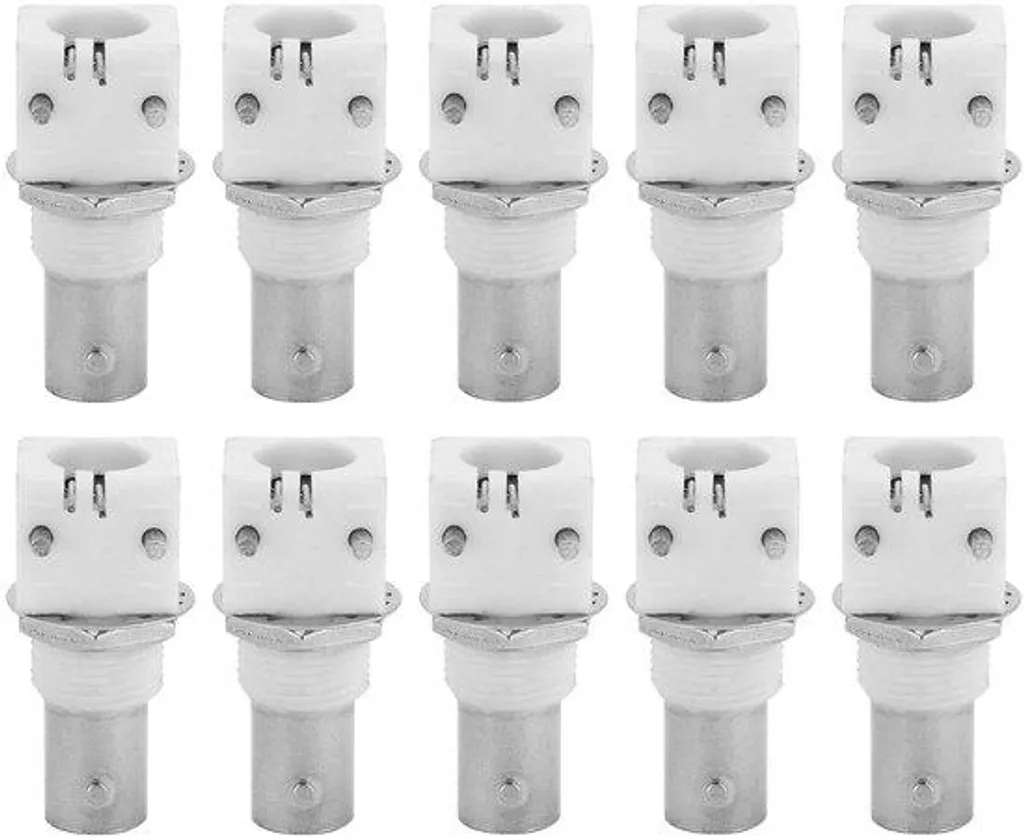 Connecteur BNC Femelle à Angle Droit pour PCB avec Passe-cloison, Lot de 10