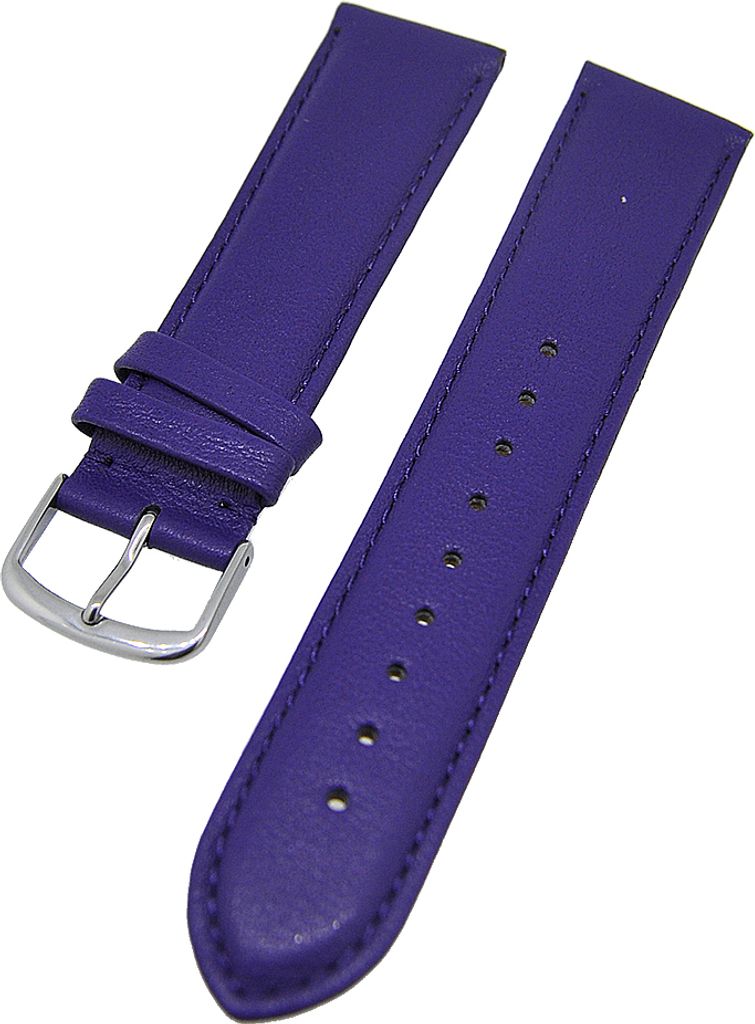 Uhrenarmband Kalbleder Aubergine Ton in Ton gepolstert 22mm XL Donschließe