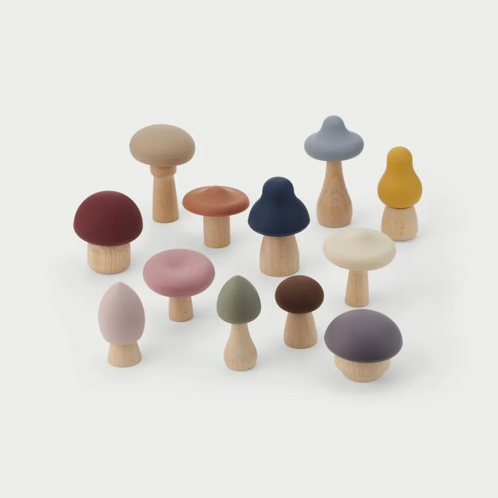 Champignons en Silicone TickiT Design Nature aux Coloris Terreux