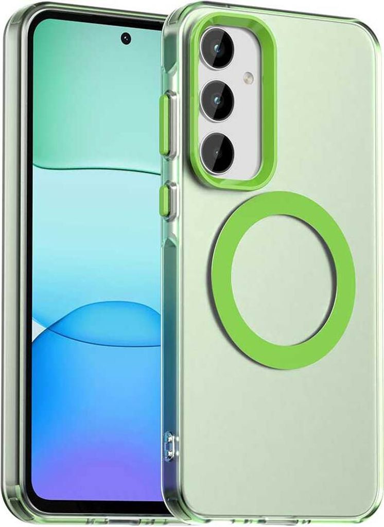 Magnetisch Hülle für Samsung Galaxy A55 5G, Schlank Durchscheinend Matt Stoßfest Handyhülle Grün