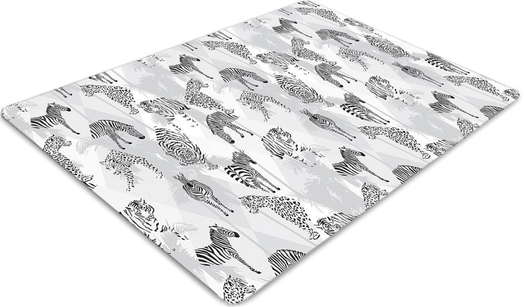 Stuhlunterlage Bürostuhlunterlage 120 cm x 90 cm Bodenmatte Bürostuhlunterlage - Tiger und Zebras.