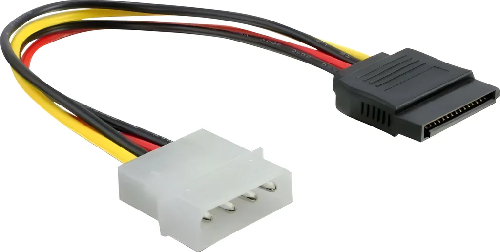 Delock 60100 Stromkabel Delock SATA 15Pin -> Molex 4Pin Bu/St 0.13m