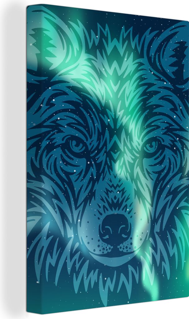 OneMillionCanvasses - Leinwandbilder - 90x140 cm, Aurora - Wolf - Tier, Wandbilder Kunstdruck Wanddekoration - Foto auf Leinwand - Gemälde auf H...