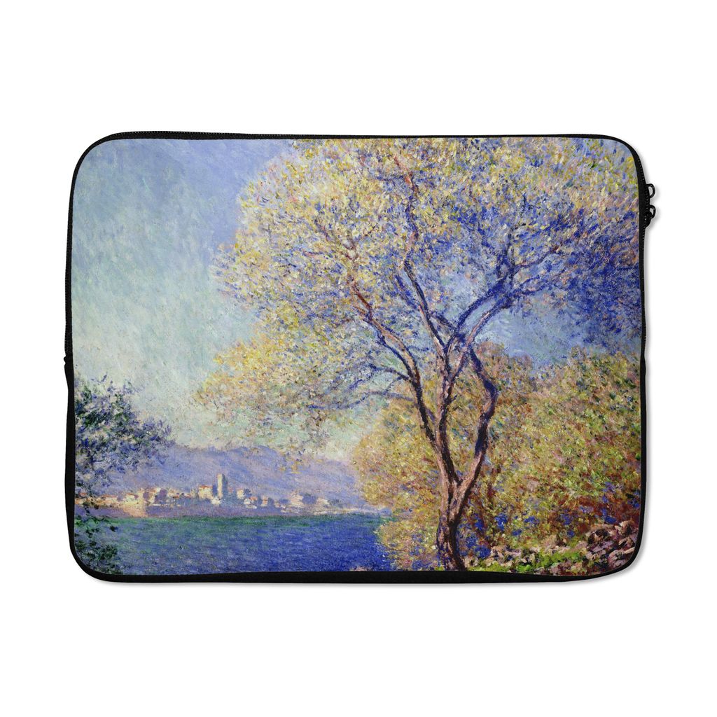 MuchoWow Laptop Hülle 17 Zoll Laptoptasche Antibes von den Salis-Gärten aus gesehen - Gemälde von Claude Monet - Zipper - Schutzabdeckung