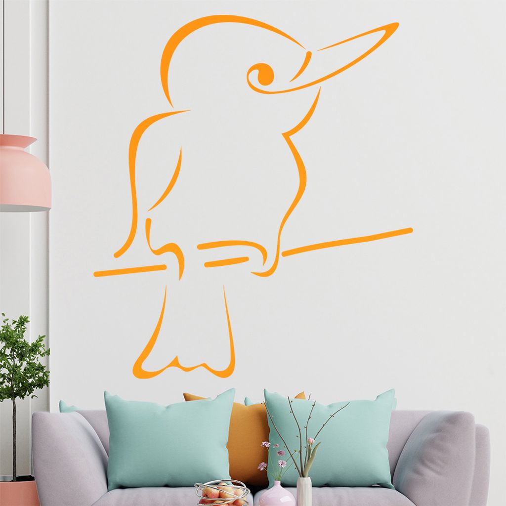 Kleiner Vogel Linien Wandtattoo in 6 Größen - Wandaufkleber Wall Sticker - Dekoration, Küche, Wohnzimmer, Schlafzimmer, Badezimmer