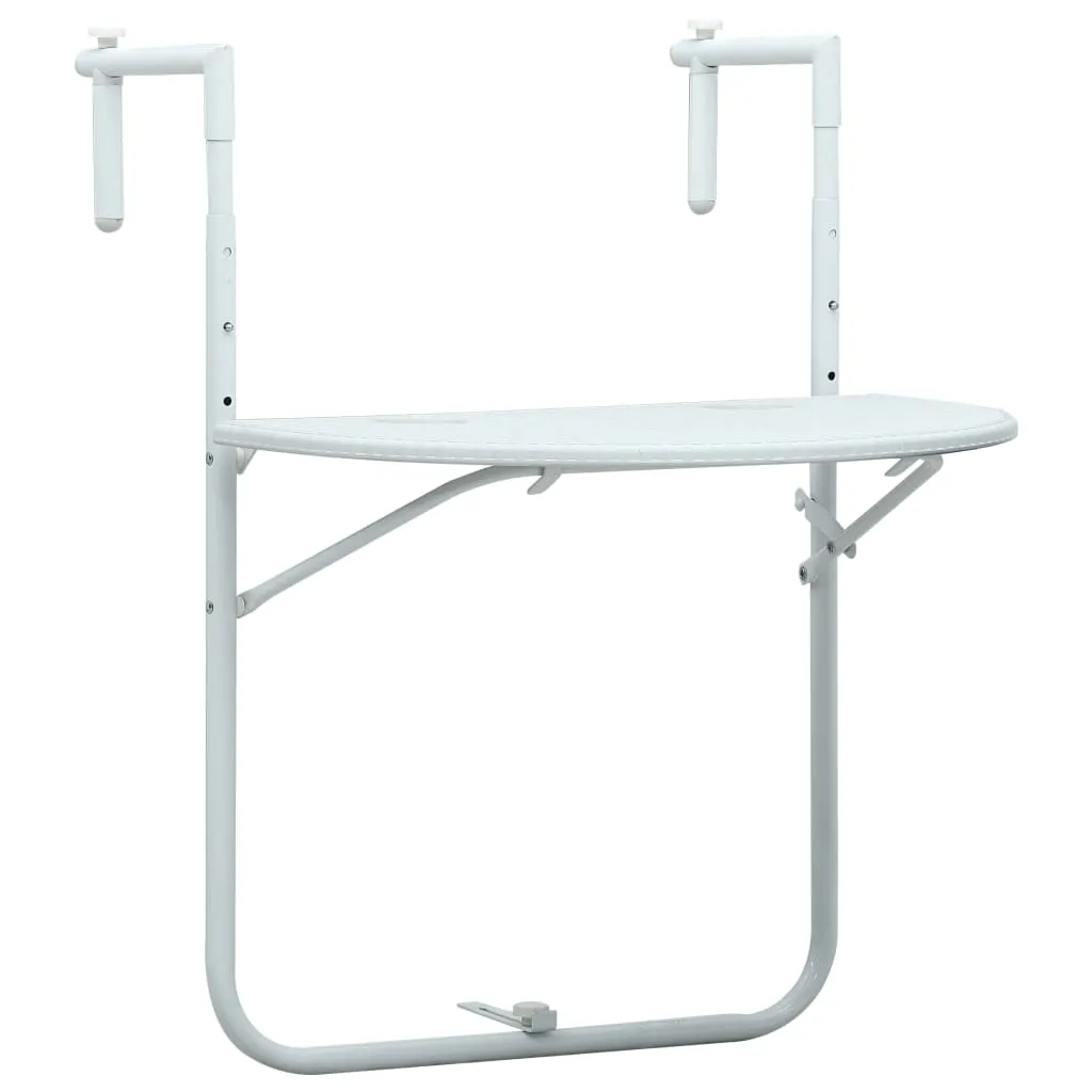 Table de balcon pliable et suspendue blanche pour petits espaces 60cm - 8