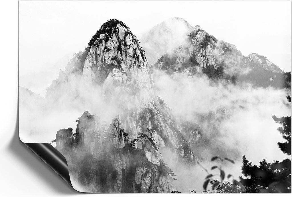 DEQORI Magnetmatte Universal 42x30 cm (A3) 'Huangshan im Nebel' Magnetfolie Kalender Planer