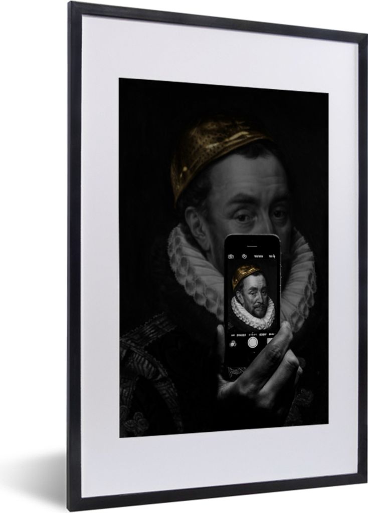 MuchoWow MuchoWow Gerahmtes Poster Wilhelm von Oranien - Adriaen Thomasz - Smartphone 40x60 cm - Poster mit zchwarzem Bilderrahmen - Poster in ...