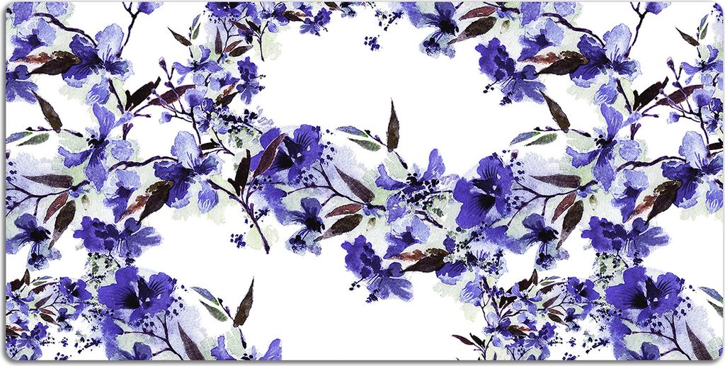 Schreibtischmatte Tischunterlage 100x50 cm Mauspad - Blaue Blumen