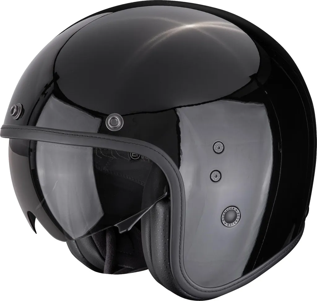 Scorpion Belfast EVO Solid Noir Casque Jet 2XL Style Rétro Homologué ECE