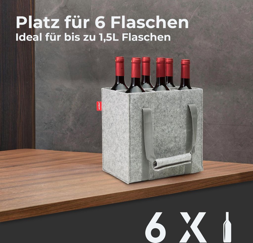 Flaschentasche mit 6 Fächer, Auch für 1,5 Liter Flaschen Produktbild 5