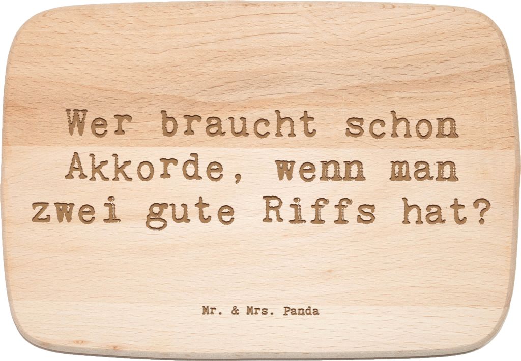 Mr. & Mrs. Panda Holzbrett Spruch E-Gitarre Zwei Riffs - Transparent - Geschenk, Blues, Klang, Lernen, Musiker, Akkorde, schneidbrett, Frühstücks...