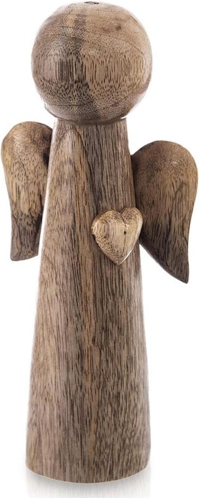 Orion | Engelfigur - Weihnachtsfigur - Engel - Dekofigur aus Holz - Holzdeko - 21 cm - Mangoholz