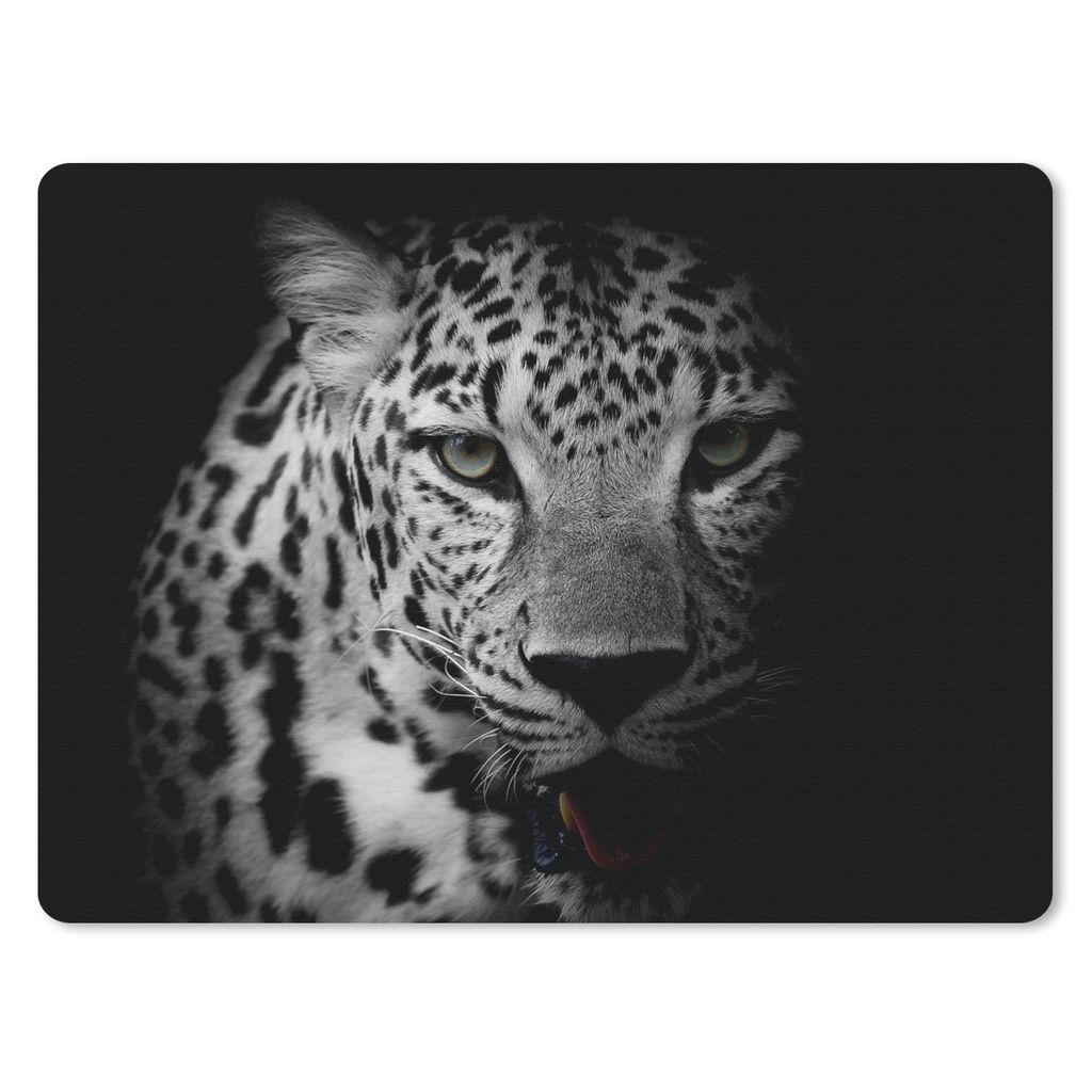 MuchoWow Mauspad Mousepad Tiere - Schwarz - Weiß - Panther - Porträt 40x30 cm - Mousepads - Maus Mat - Pad - Mausunterlage - Anti Rutsch