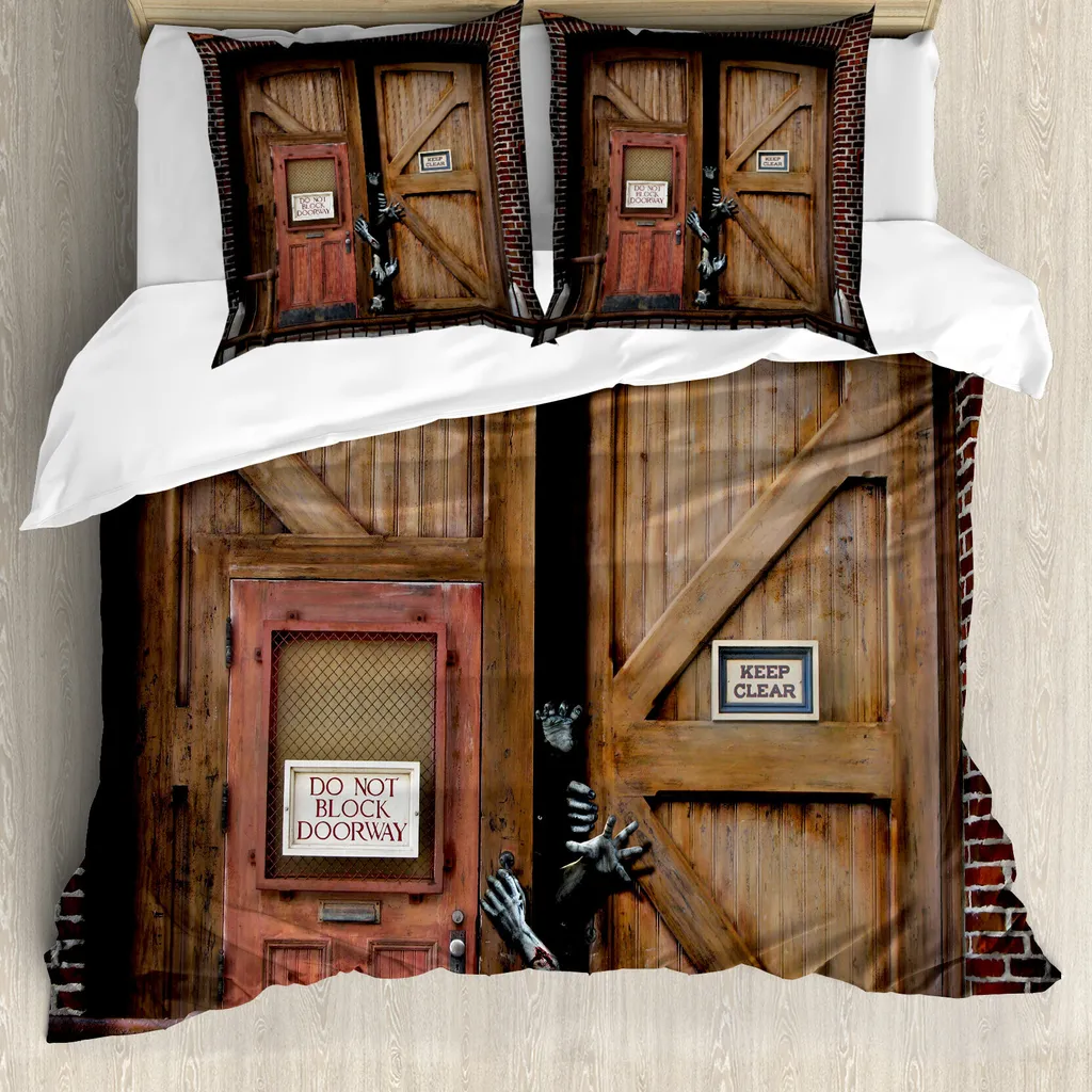 Set Letto ABAKUHAUS Zombie Antiacaro Microfibra Marrone Matrimoniale