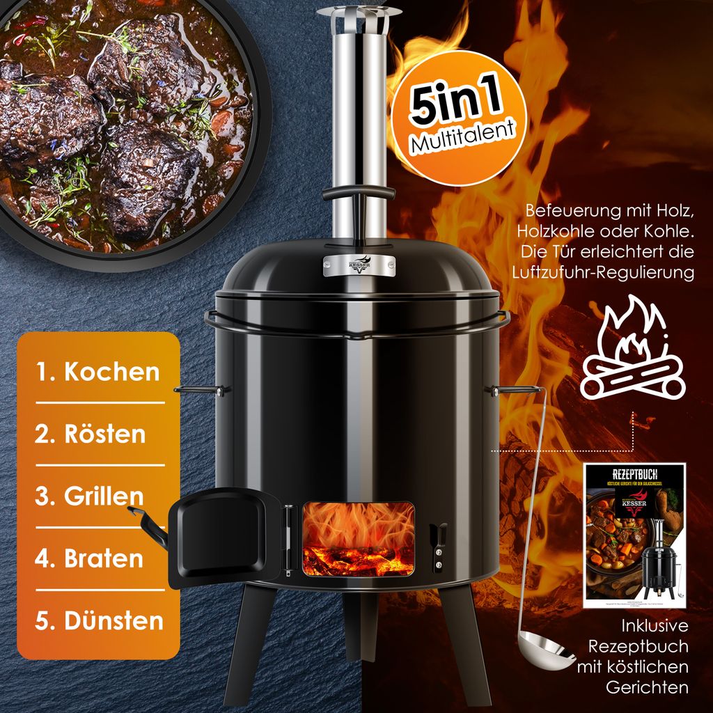 KESSER® Gulaschkessel Gulaschkanone | Eintopfofen mit Produktbild 6