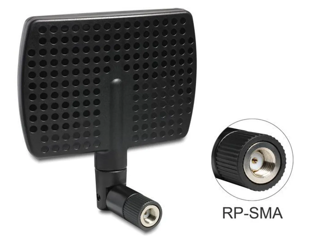 Antenne WiFi directionnelle Delock pour augmenter portée RP-SMA noir