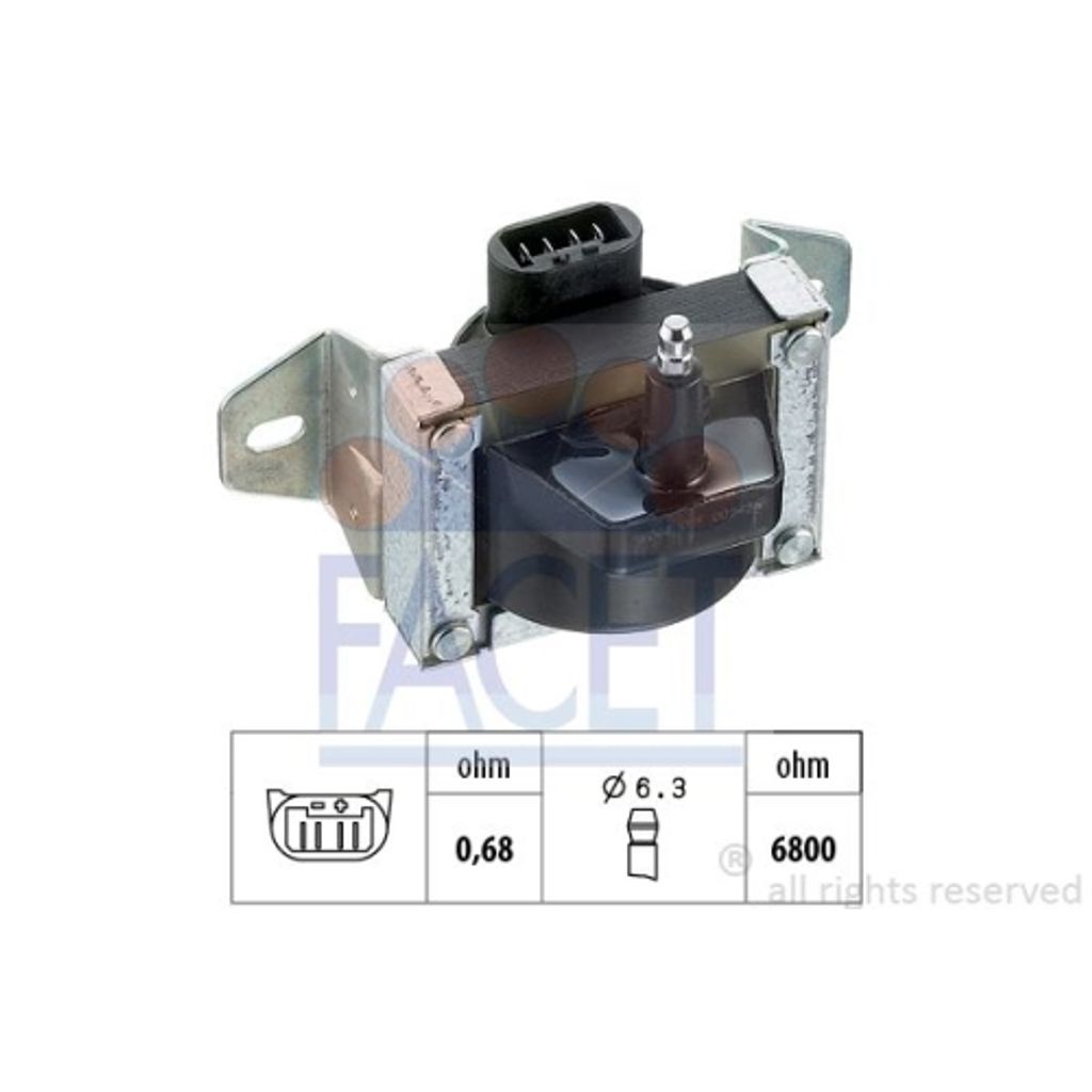 1 Zündspule FACET 9.6006 Italy - OE Equivalent für CITROËN PEUGEOT