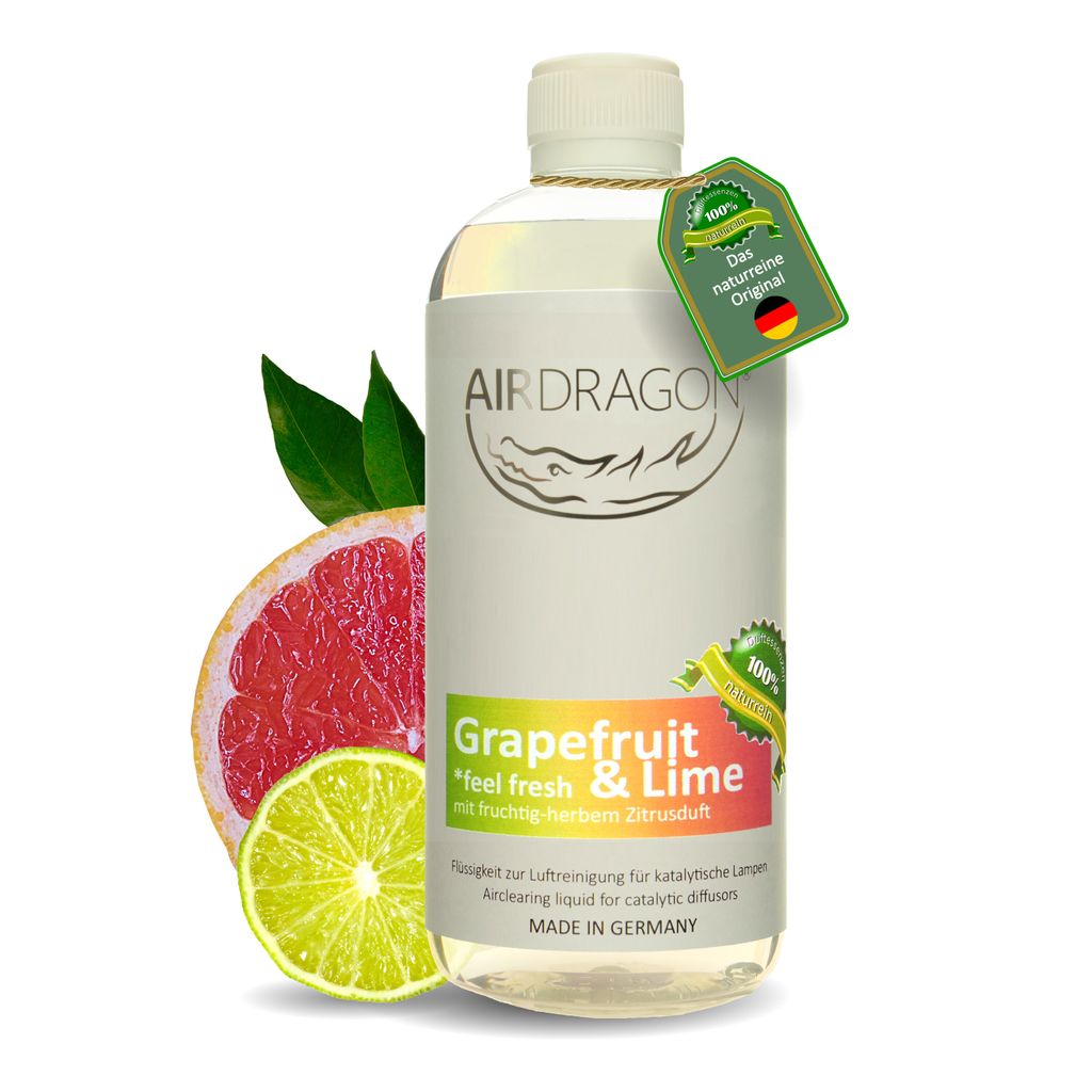 AIRDRAGON Grapefruit & Lime - katalytischer Raumduft OHNE künstliche Duftstoffe - Die naturreine Alternative für alle katalytischen Duftlampen